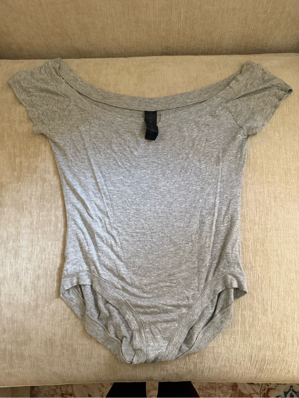Women’s Gray Off-Shoulder Tee Bodysuit